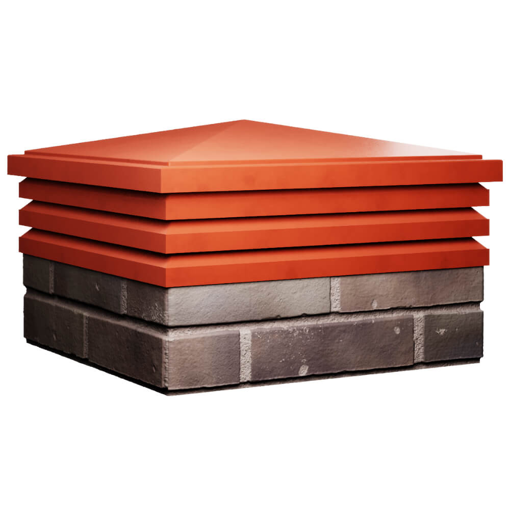 Колпак Zking Бона ХайТек Красный на столб 2х2 кирпича (513х513мм)