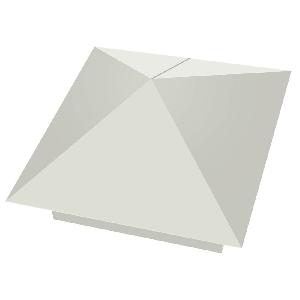 Колпак металлический 390х390мм RAL9003 Белый заборный