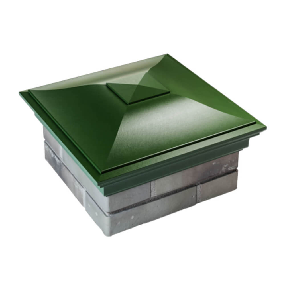 Колпак Zking Монблан Зеленый на столб 1.5х1.5 еврокирпича 0.7НФ (355х355мм)