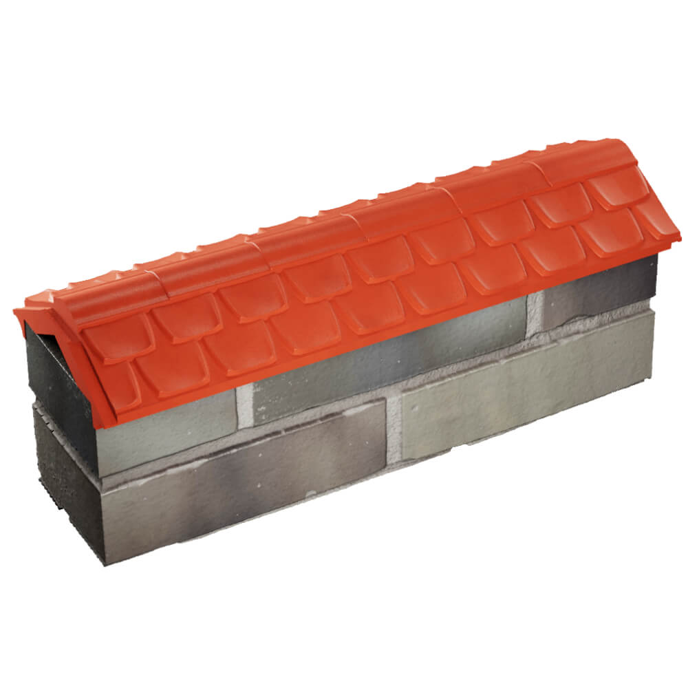 Парапет Zking Эльбрус Красный с посадкой на 0.5 кирпича (130мм)